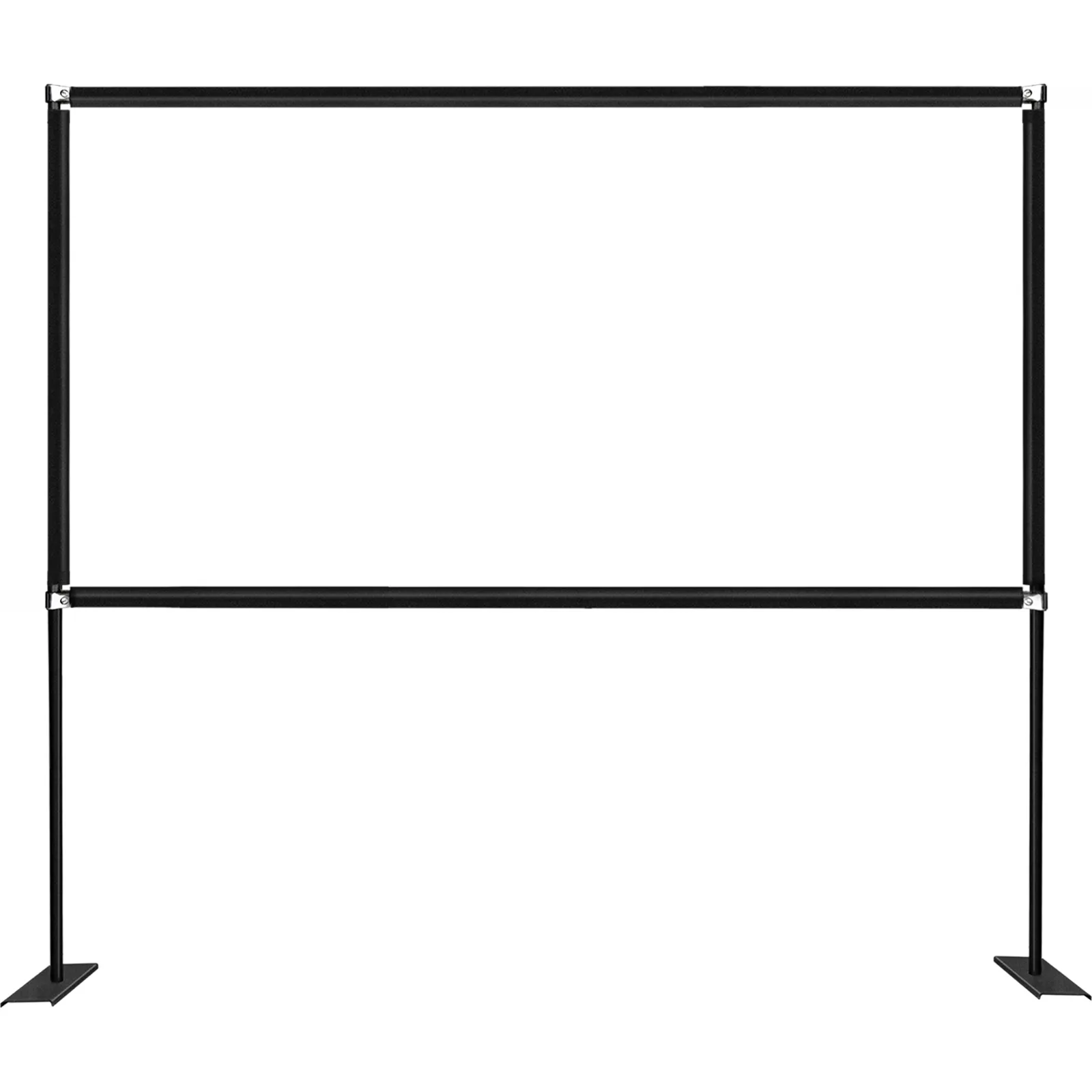 VEVOR projector screen 100inch with sturdy black frame and stand.