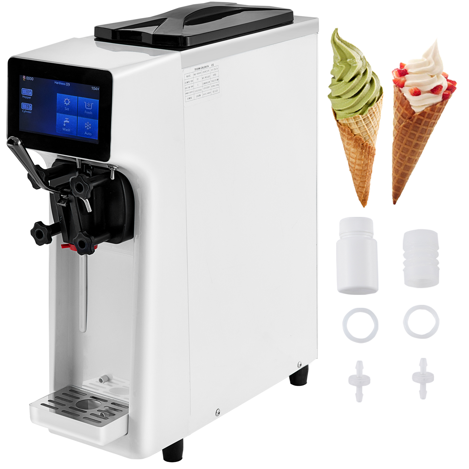 VEVOR Commercial Ice Cream Maker, 10-20L/H Yield, 1000W Countertop