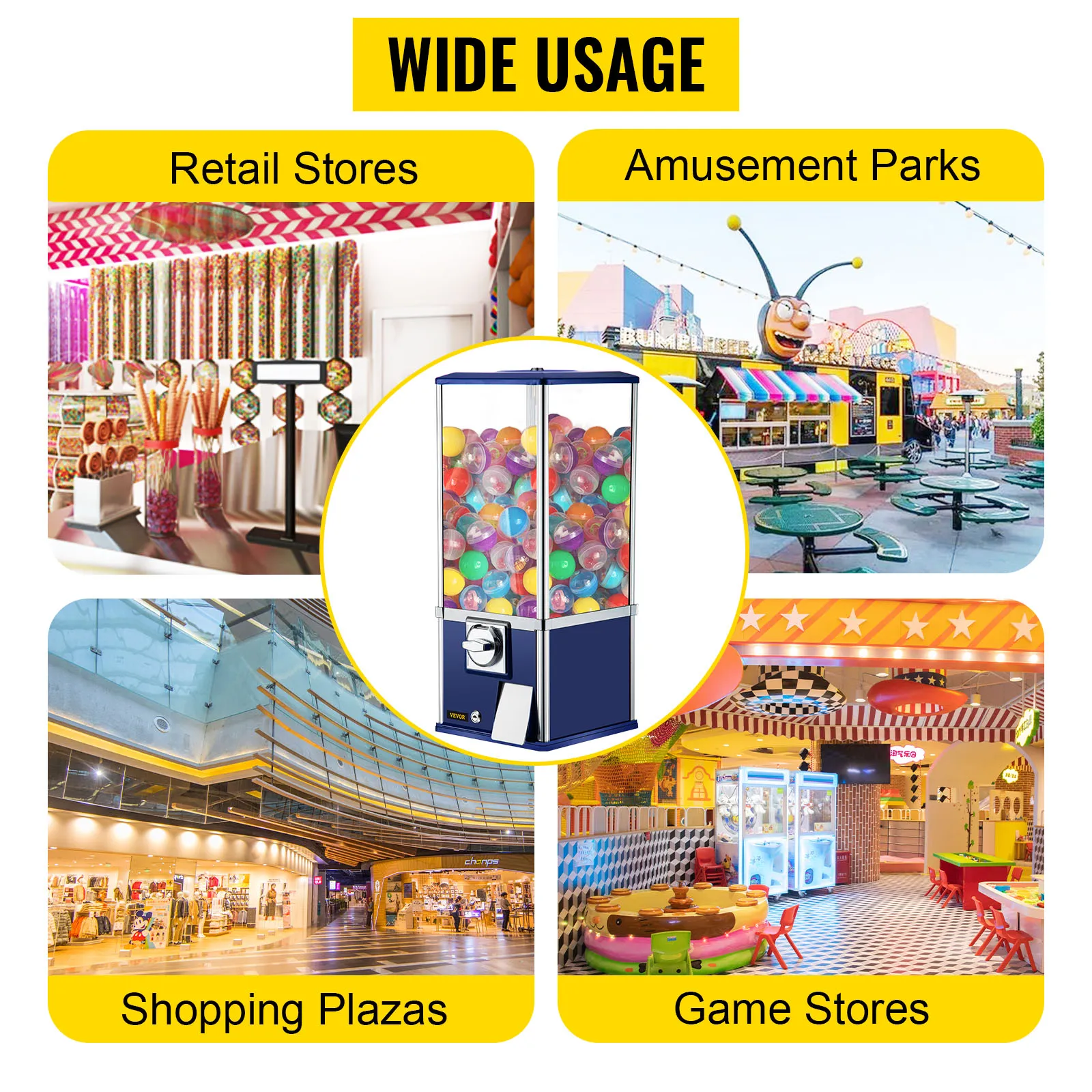 Máquina expendedora de dulces VEVOR para tiendas minoristas, parques de atracciones, centros comerciales y tiendas de juegos.