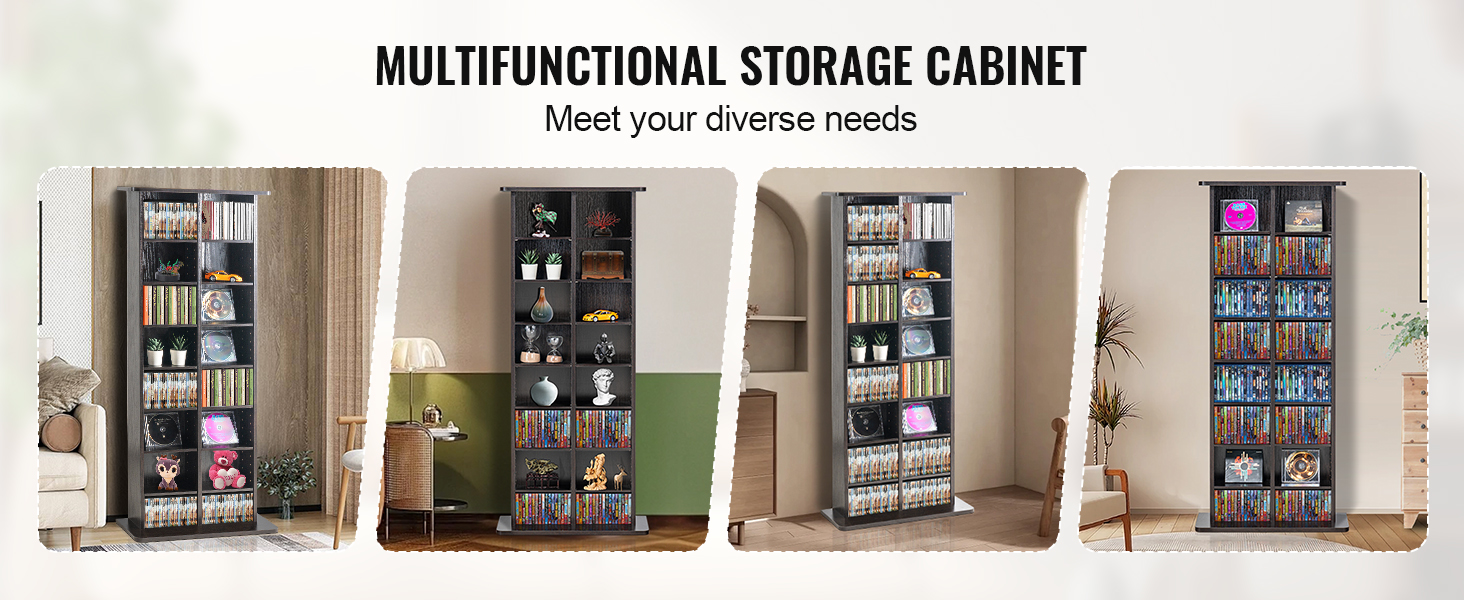 VEVOR Media-opbergkast, 8-laags dvd-rek voor maximaal 464 cd's