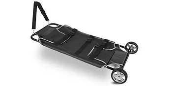 Camilla para animales VEVOR con ruedas, tela negra y correas ajustables.