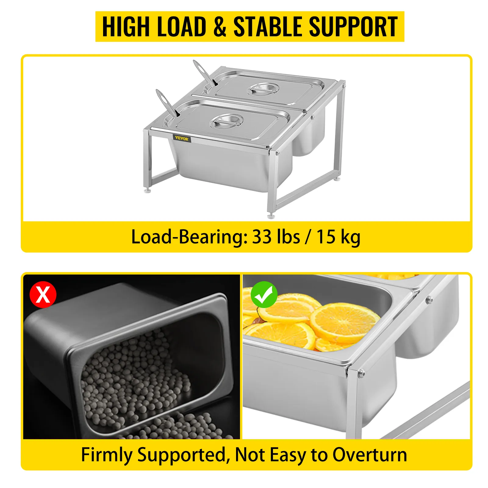 Estante de especias expandible VEVOR con gran capacidad de carga de 33 libras, soporte estable.