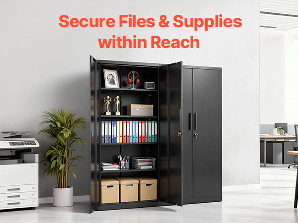 VEVOR Metal Storage Cabinet, 68.9 in Lockable Steel Garage Cabinet