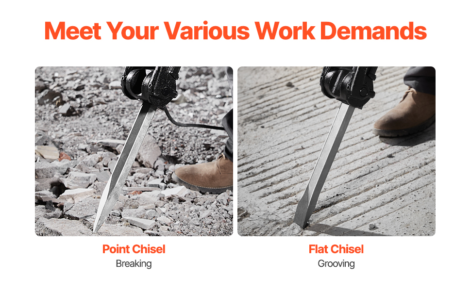 VEVOR Hammer Drill Jackhammer – 2100W, 2 Chisels Included