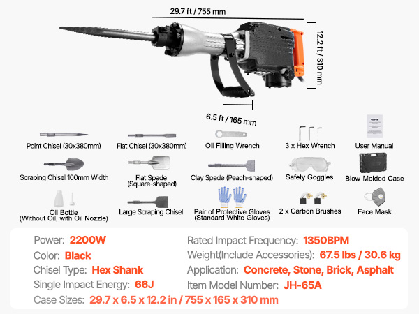 DEMOLITION HAMMER 1st オリジナル DeWALT D25951K-LX 110V SDS Max Demolition Hammer With AVC
