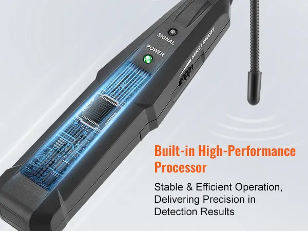 VEVOR ondergrondse kabelzoeker met ingebouwde, krachtige processor voor nauwkeurige detectieresultaten.