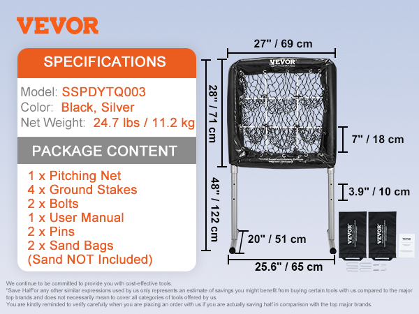 VEVOR 9 Hole Baseball Net, 28