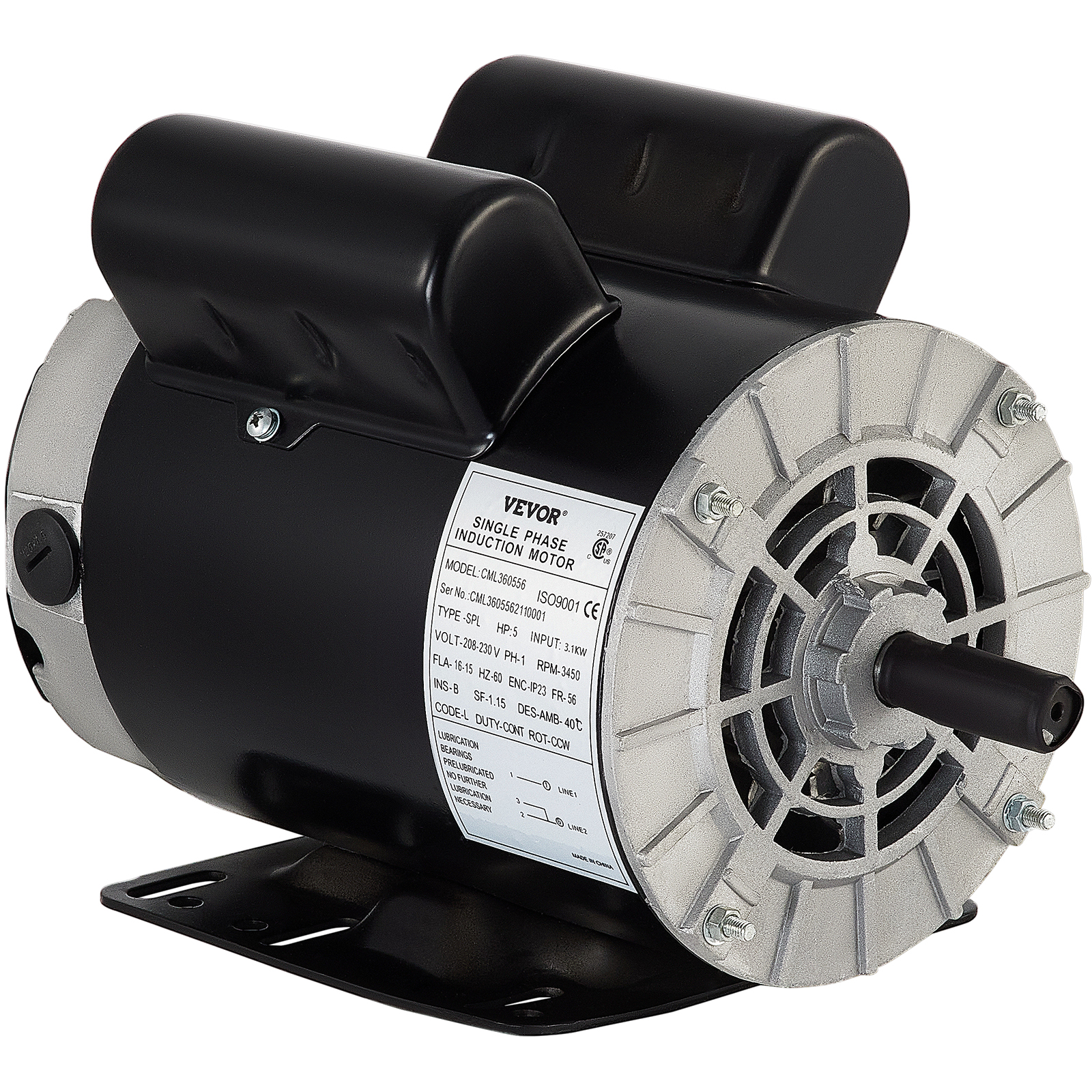 アオ　0805 VEVOR Air Compressor Electric Motor, 5 HP SPL 3450 RPM, 208