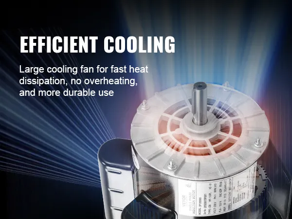 Sistema de enfriamiento eficiente del motor del compresor de aire VEVOR con ventilador grande para disipación de calor y durabilidad.