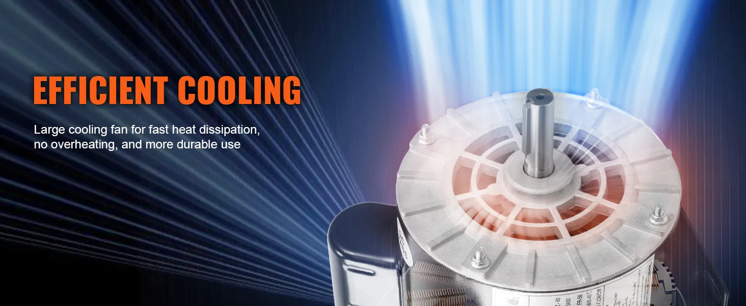 Sistema de enfriamiento eficiente del motor del compresor de aire VEVOR con ventilador grande para disipación de calor y durabilidad.