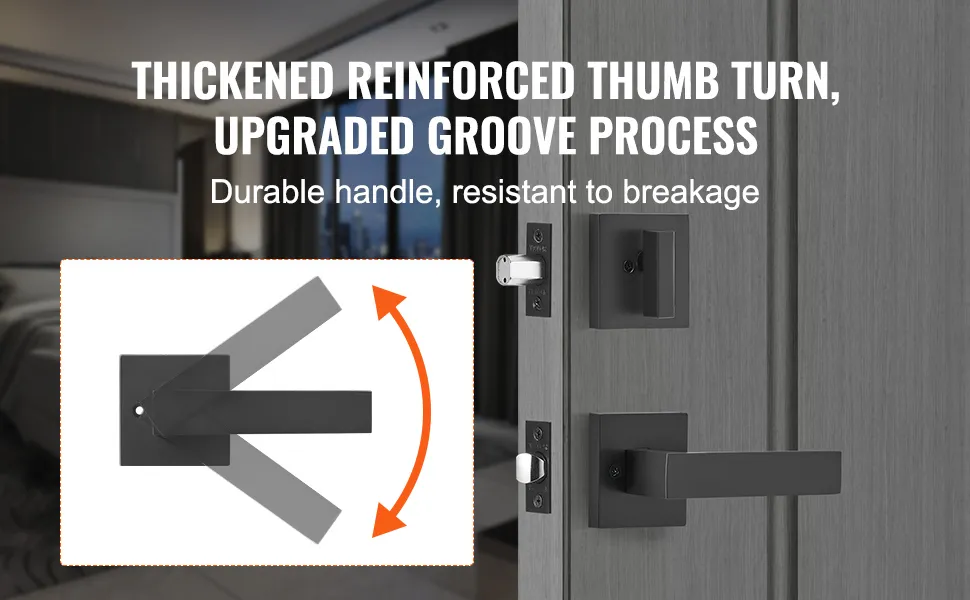 Double Door Handle Set Double Door Lock Set Matte Black Arched Door Lever