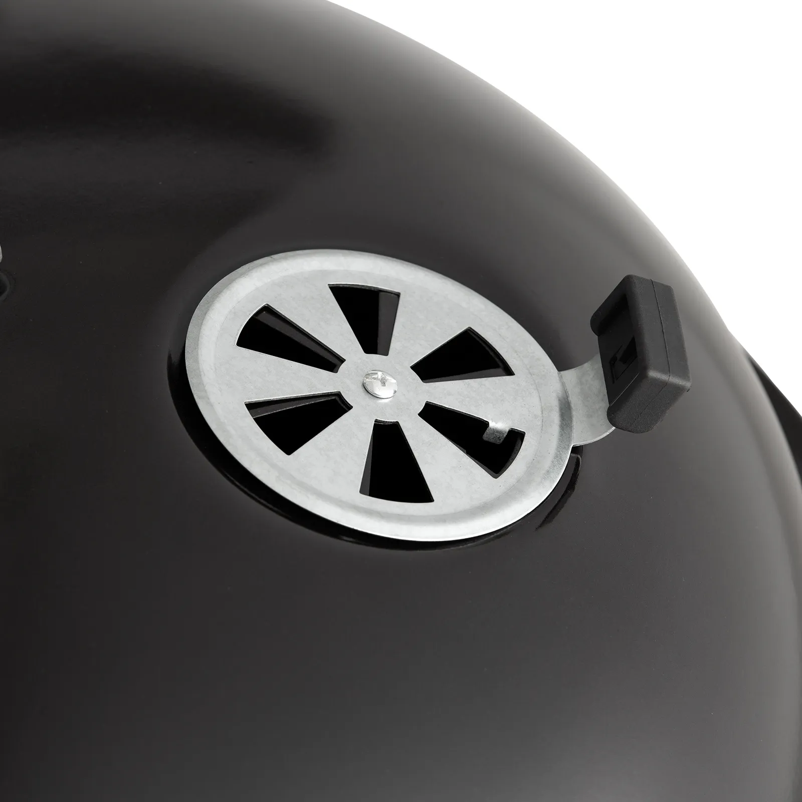 VEVOR charcoal grill with adjustable metal vent on a sleek black surface.