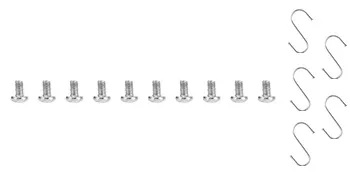 VEVOR range backsplash mounting hardware with screws, clips, and hooks.