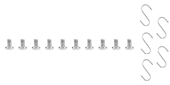 stainless steel hardware set for VEVOR range backsplash. clips, screws, and hooks included.