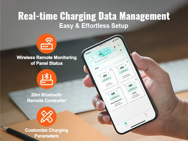 De VEVOR mppt-zonnelaadregelaar beschikt over realtime laadgegevensbeheer, draadloze bewaking en Bluetooth-bediening.