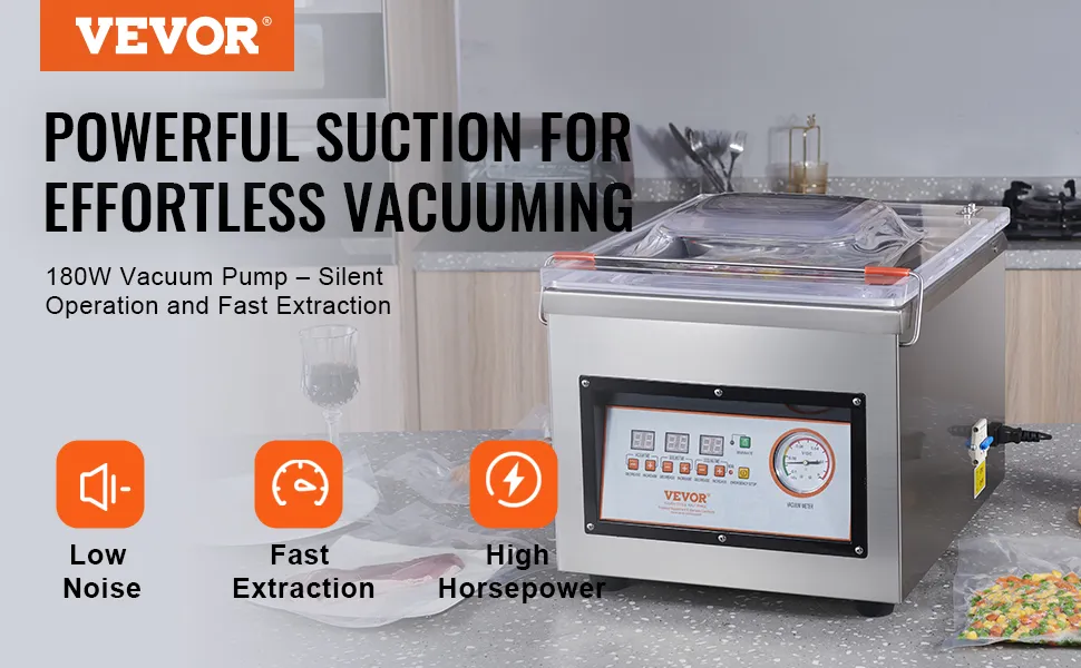 VEVOR Chamber Vacuum Sealer DZ-260C Kitchen Food Chamber Vacuum Sealer, 110V Packaging Machine Sealer for Food Saver, Home, Commercial Using