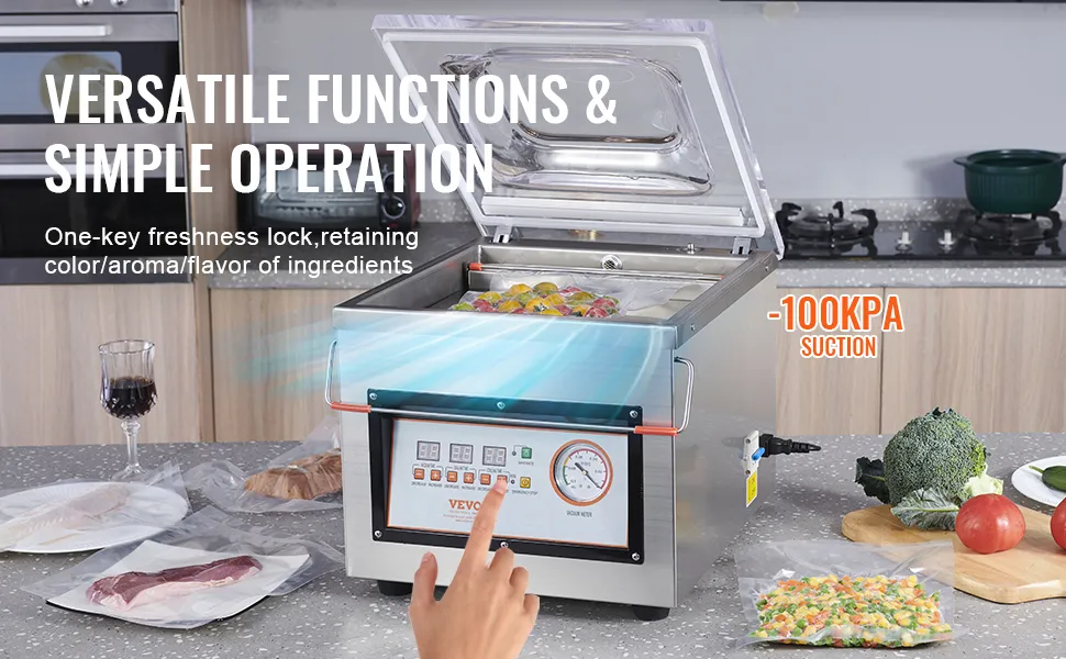 VEVOR Chamber Vacuum Sealer DZ-260C Kitchen Food Chamber Vacuum Sealer, 110V Packaging Machine Sealer for Food Saver, Home, Commercial Using