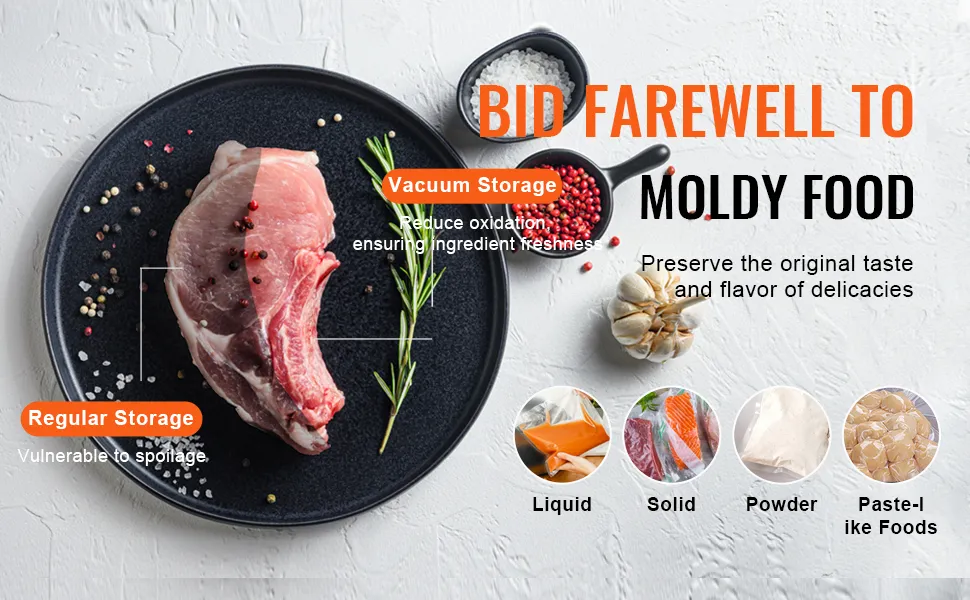 VEVOR Chamber Vacuum Sealer DZ-260C Kitchen Food Chamber Vacuum Sealer, 110V Packaging Machine Sealer for Food Saver, Home, Commercial Using