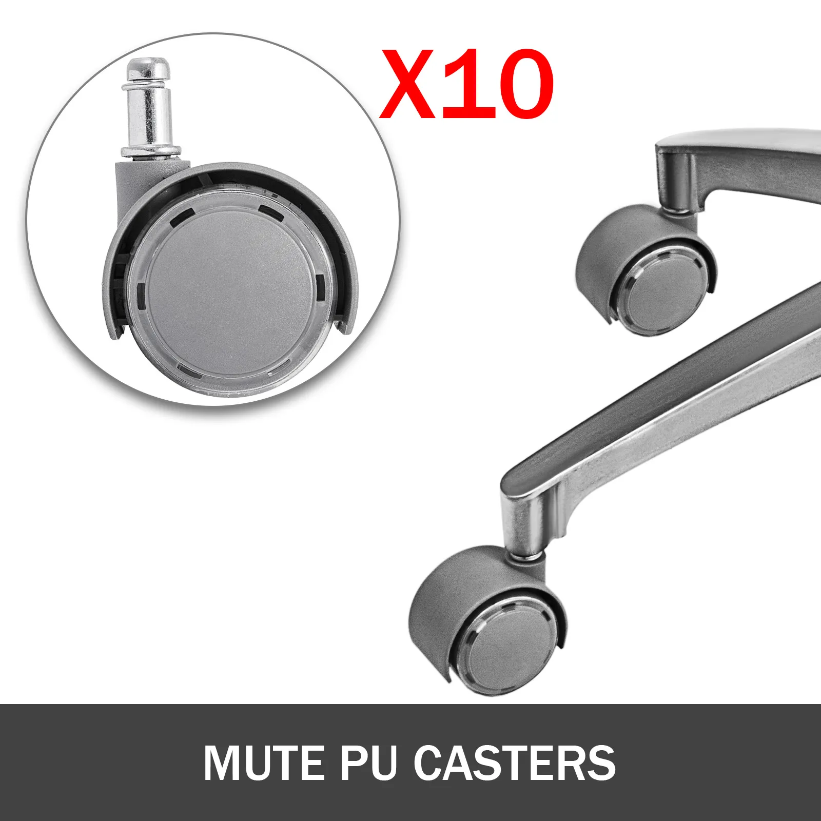 VEVOR dental stool mute pu casters, set of 10.