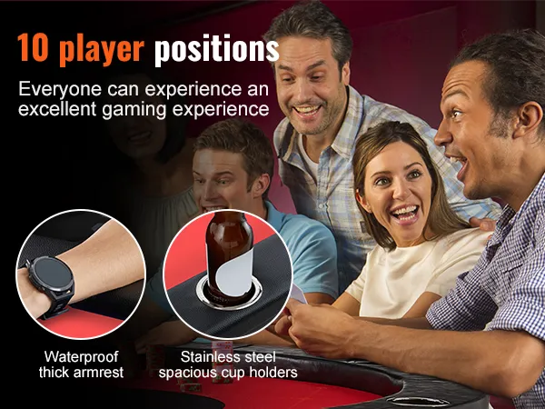 ECOTOUGE Poker Table Foldable, 9 Players Texas Holdem Table
