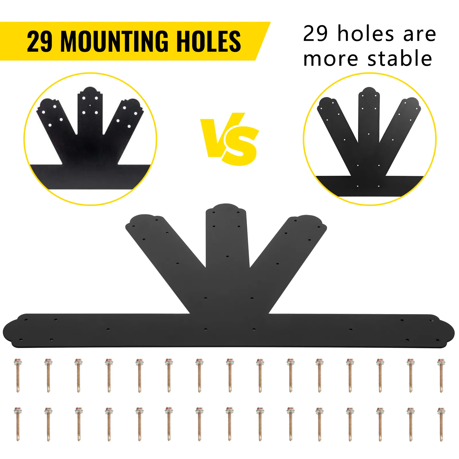VEVOR Giebelplatte mit 29 Befestigungslöchern für verbesserte Stabilität, Schrauben inklusive