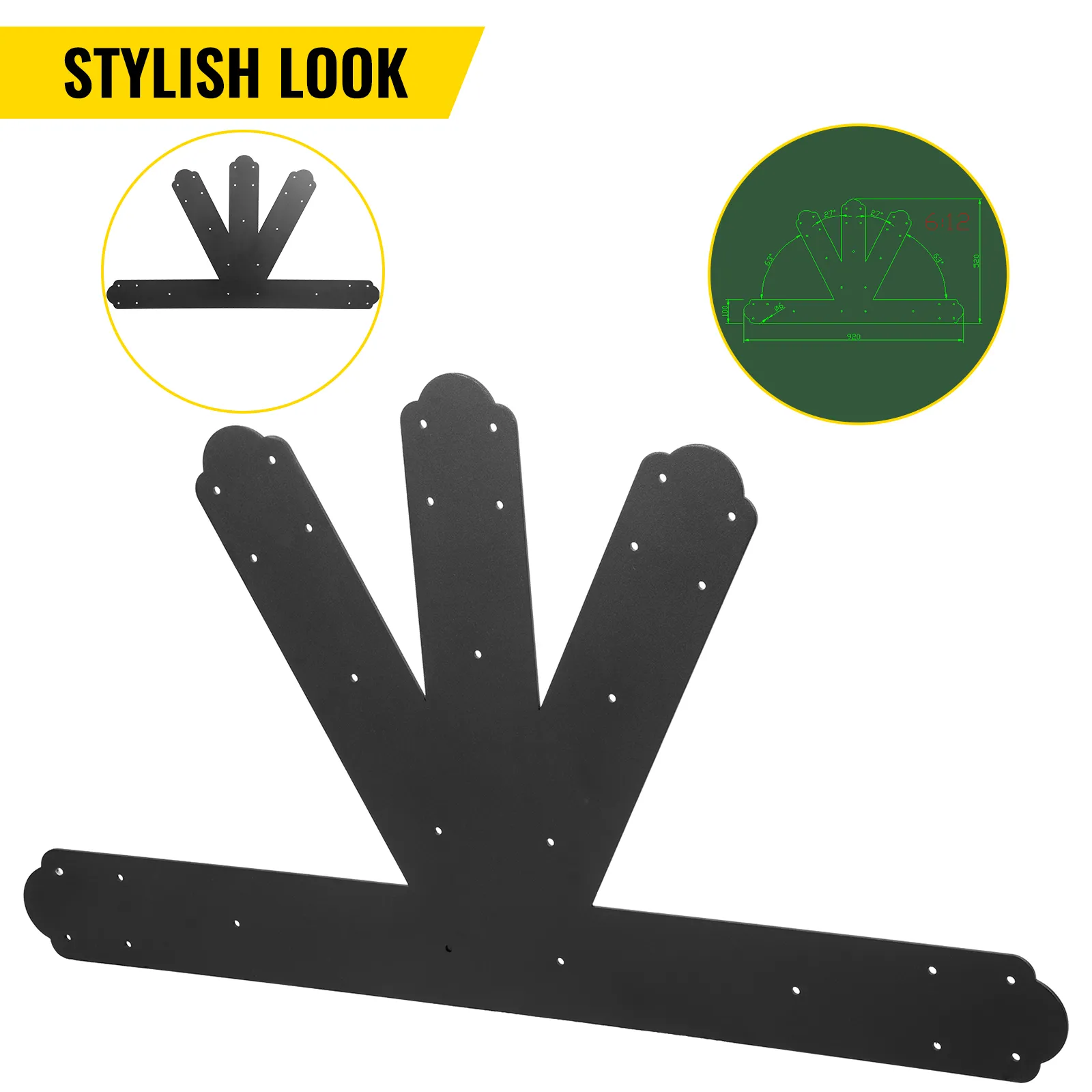 VEVOR-Giebelplatte mit stilvoller Optik und Konstruktionsdetails.