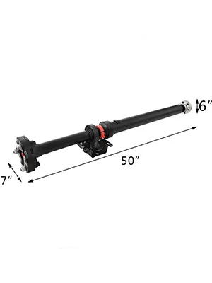 Conjunto de eje de transmisión VEVOR, negro, 50 pulgadas de largo, componentes de 7 pulgadas y 6 pulgadas.