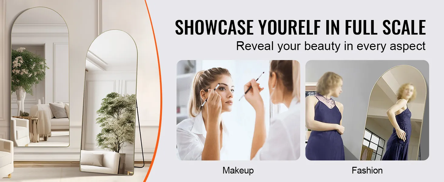 VEVOR full length mirror for makeup and fashion, enhancing your beauty in every aspect.