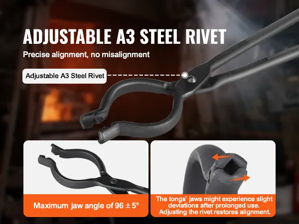 VEVOR smidstang met verstelbare A3 stalen klinknagel voor nauwkeurige uitlijning, geen verkeerde uitlijning.