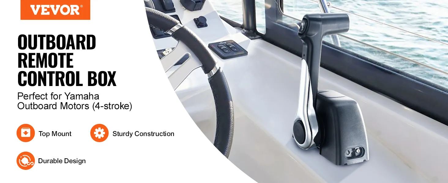 VEVOR boat throttle control: top-mounted, sturdy, and durable design for yamaha outboard motors.