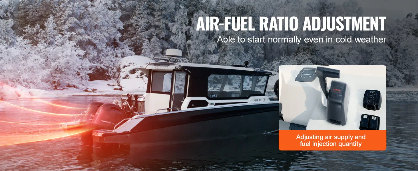 VEVOR air-fuel ratio adjustment tool for boat engines, ideal for cold weather conditions.