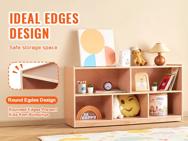 VEVOR storage shelf with rounded edges design for safe storage, preventing kids from bumping.
