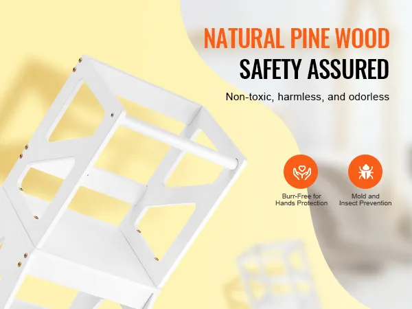 VEVOR peutertrapje gemaakt van natuurlijk grenenhout met veiligheidsvoorzieningen en braamvrij ontwerp voor bescherming van de handen.