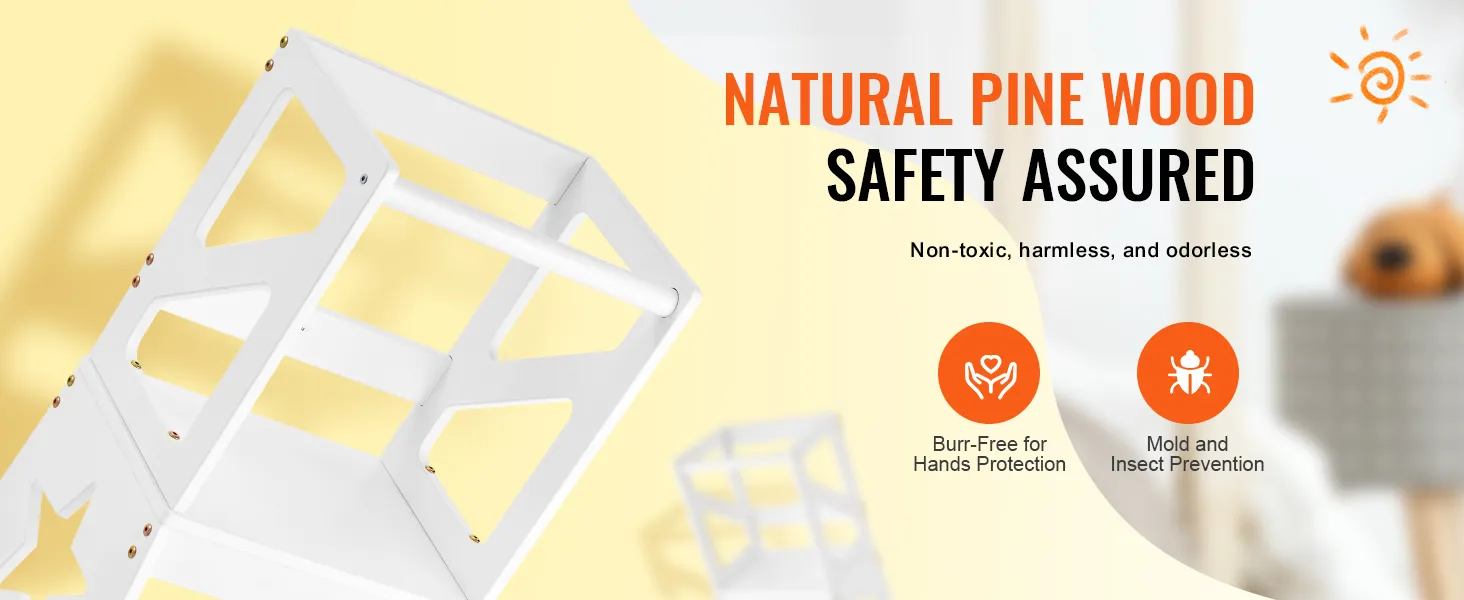 VEVOR peutertrapje gemaakt van natuurlijk grenenhout met veiligheidsvoorzieningen en braamvrij ontwerp voor bescherming van de handen.