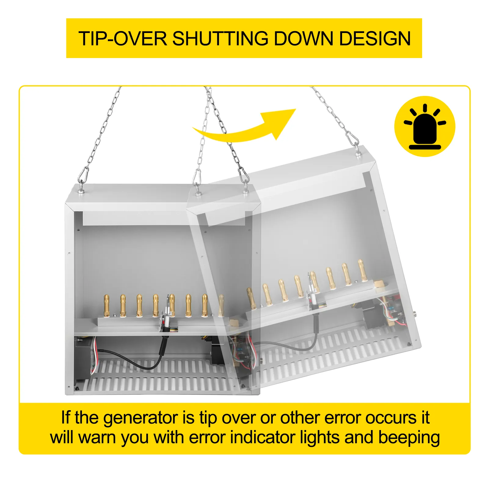 VEVOR co2 burner with tip-over shutdown design for enhanced safety.