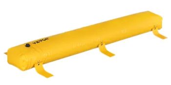 yellow VEVOR flood barrier with handles and visible brand logo, used for effective flood protection.