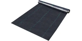 VEVOR weed barrier fabric in a rolled-out form with green guide lines.