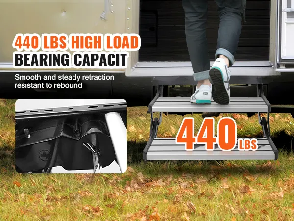 440 lbs high load bearing, smooth retraction VEVOR electric rv steps.