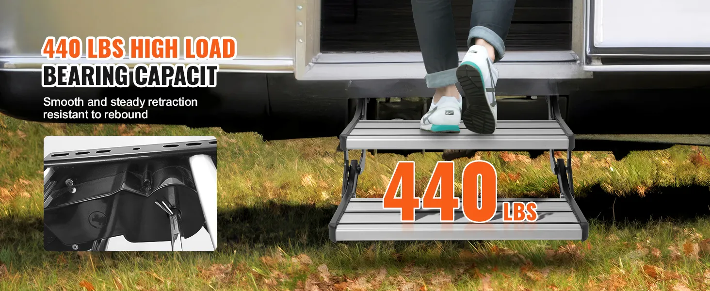 440 lbs high load bearing, smooth retraction VEVOR electric rv steps.