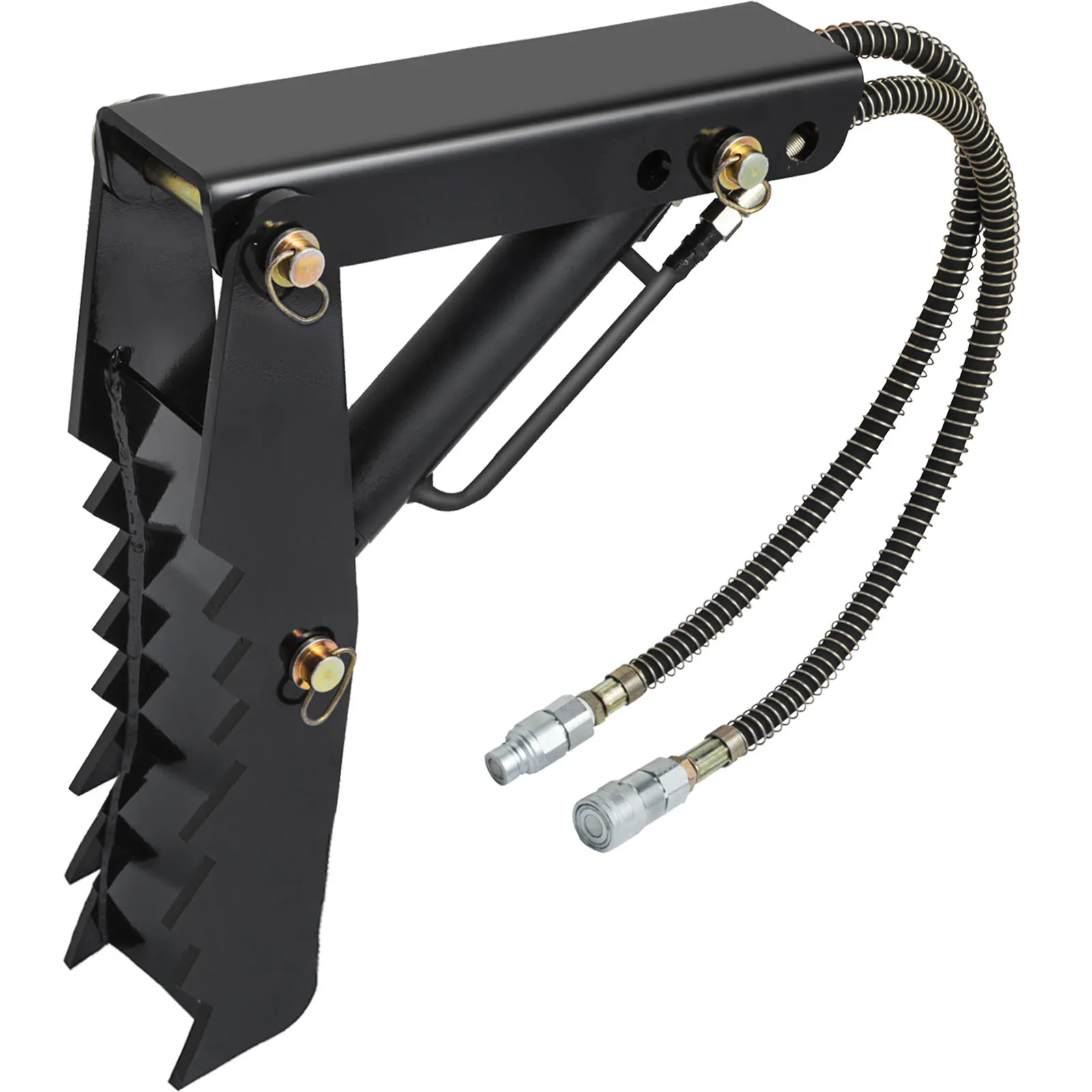 Accesorios de pulgar para retroexcavadora hidráulica VEVOR con mangueras y pernos de montaje.