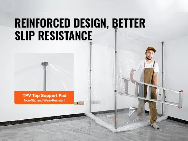 VEVOR-stofbarrièrepalen met verstevigd ontwerp bieden slipweerstand en worden gebruikt voor insluitingsopstellingen.