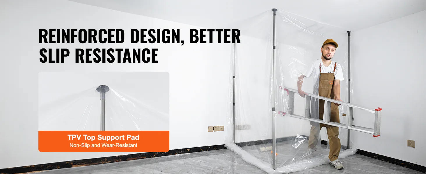 VEVOR-stofbarrièrepalen met verstevigd ontwerp bieden slipweerstand en worden gebruikt voor insluitingsopstellingen.