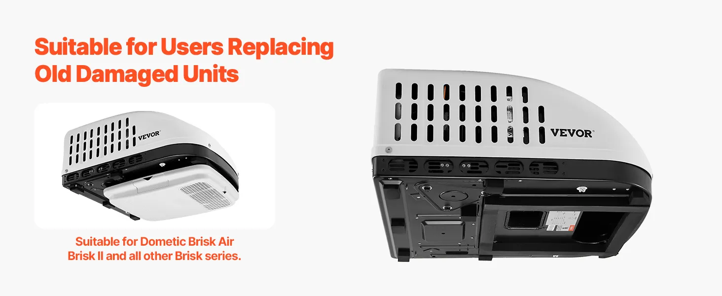 RV Air Conditioner 13500 BTU Non-Ducted Rooftop RV AC 65 dB Quiet for Replacing