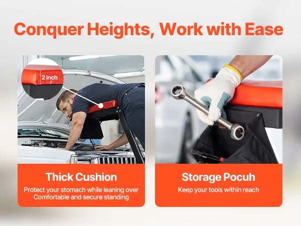 mechanic using VEVOR automotive creeper with 400 lbs capacity and stable triangular structure.