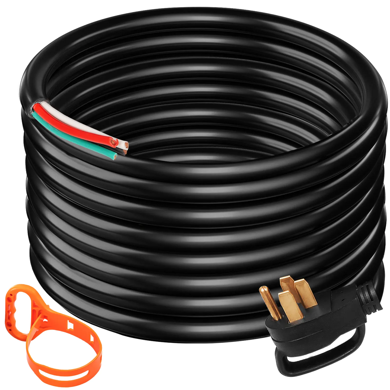 Cable de extensión para generador VEVOR negro con asa de transporte naranja