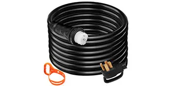 Cable de extensión del generador VEVOR enrollado con enchufe y correa de muñeca naranja