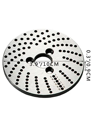 Juego de mesa giratoria VEVOR con placa de metal precisa de 10 cm con múltiples orificios y dimensiones.