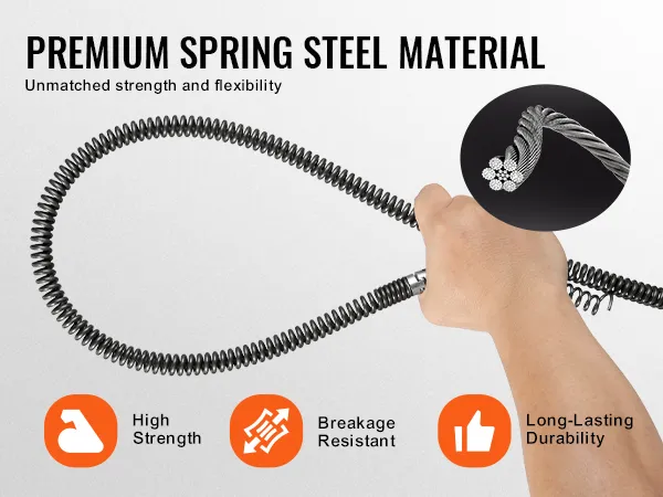 VEVOR premium spring steel material with high strength and breakage resistance.