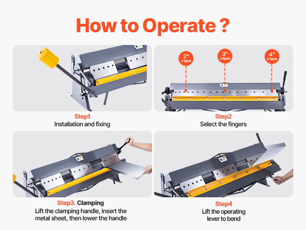 VEVOR Box and Pan Brake, 48 in Sheet Metal Bending Brake,16
