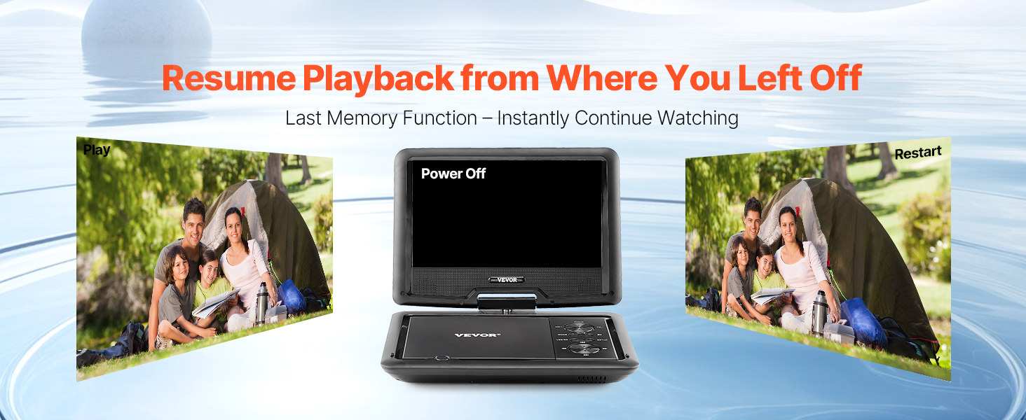 VEVOR 10.1 Portable DVD Player – 4 Hours, 270°, 2500 mAh